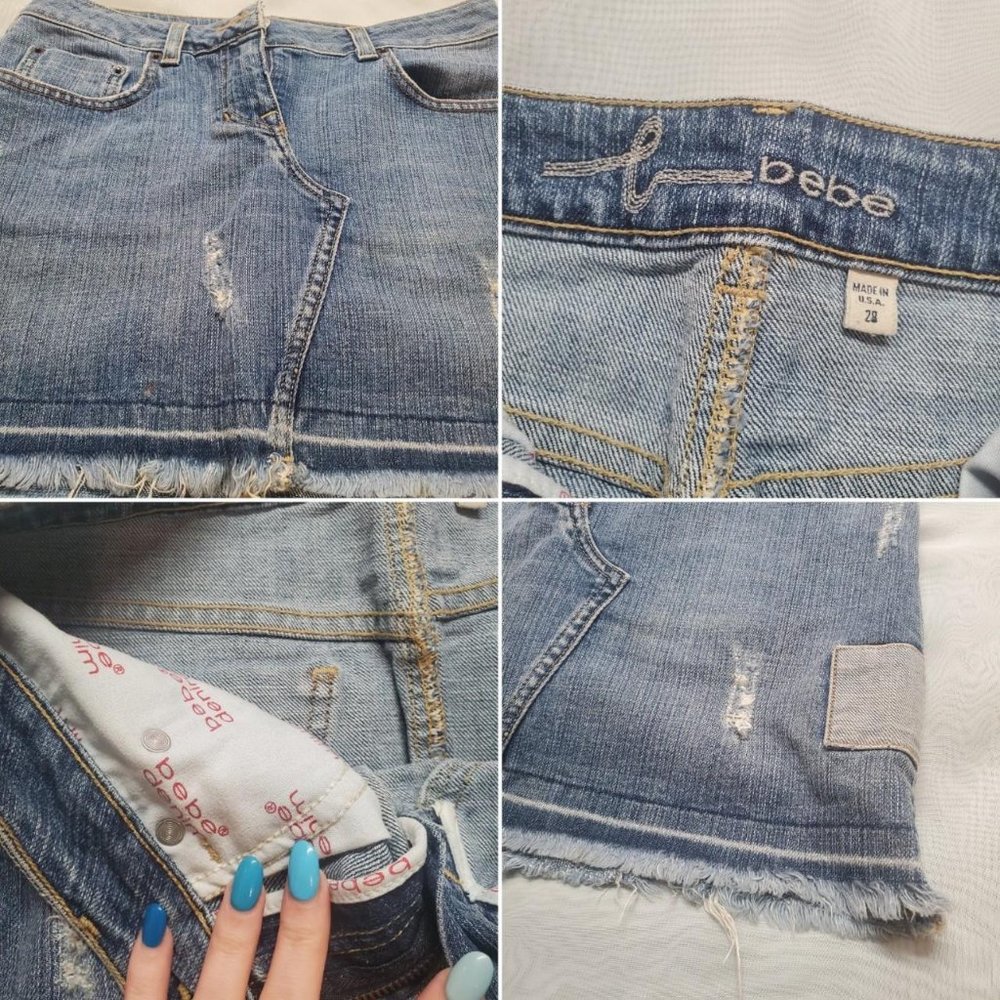 Vintage bebe Denim Mini Skirt - Picture 3 of 4